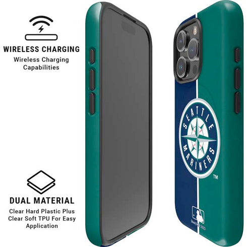 MLB Seattle Mariners Split iPhone 16 Pro Magsafe Impact Case