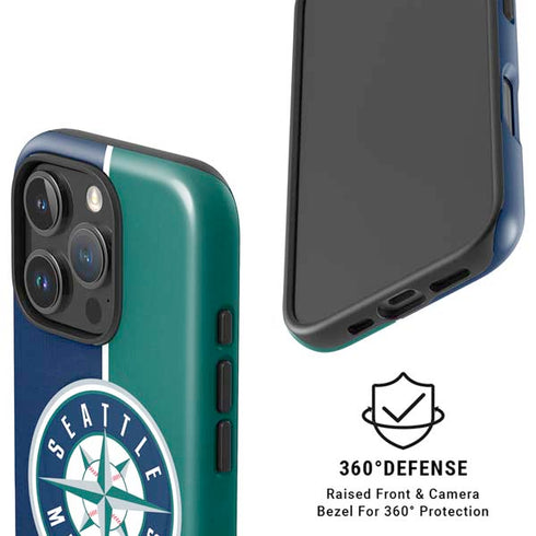MLB Seattle Mariners Split iPhone 16 Pro Max Magsafe Impact Case