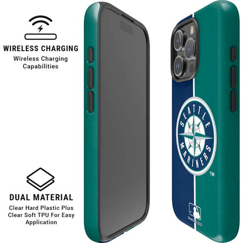 MLB Seattle Mariners Split iPhone 16 Pro Max Magsafe Impact Case