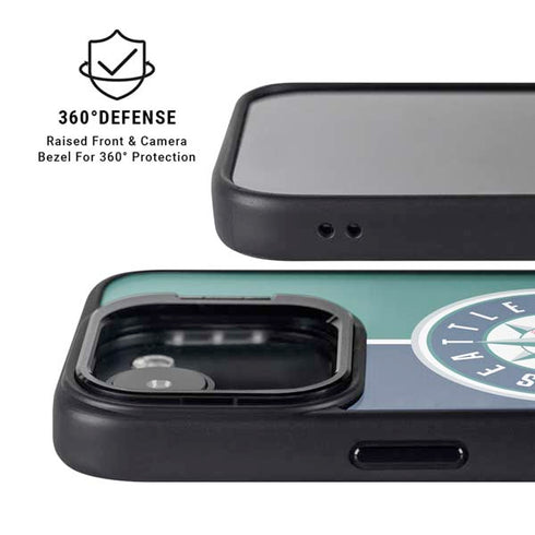 MLB Seattle Mariners Split iPhone 16e Kickstand Case