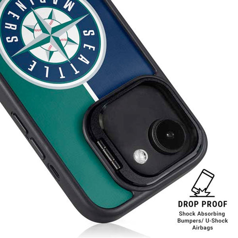 MLB Seattle Mariners Split iPhone 16e Kickstand Case