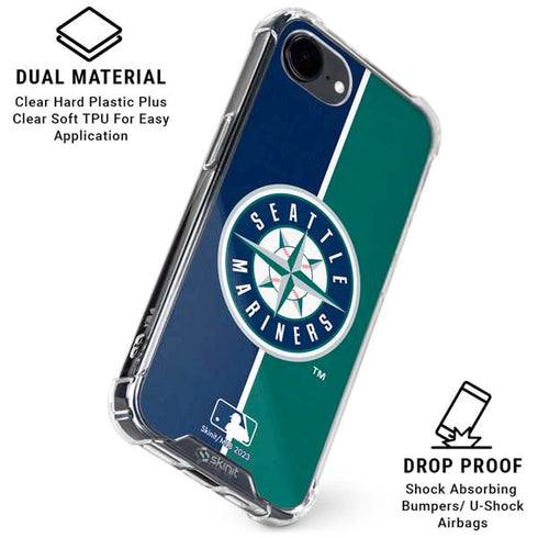 MLB Seattle Mariners Split iPhone 16e Clear Case