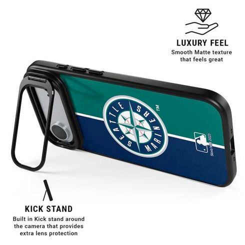 MLB Seattle Mariners Split iPhone 17 Air Kickstand Case
