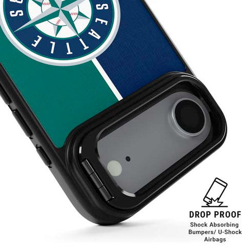 MLB Seattle Mariners Split iPhone 17 Air Kickstand Case