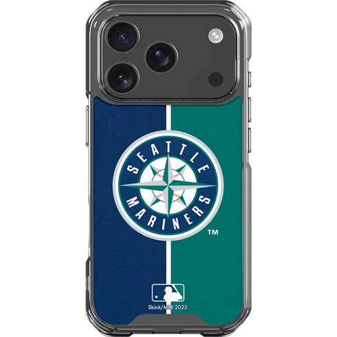 MLB Seattle Mariners Split iPhone 17 Pro Clear Case