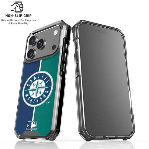 MLB Seattle Mariners Split iPhone 17 Pro Clear Case
