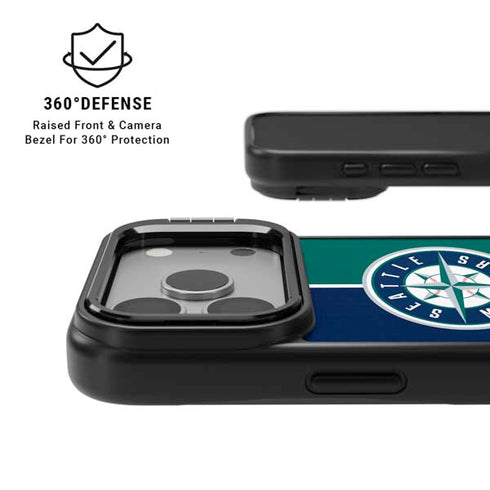 MLB Seattle Mariners Split iPhone 17 Pro Kickstand Case