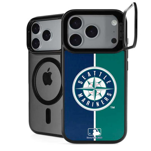 MLB Seattle Mariners Split iPhone 17 Pro Max Kickstand Case