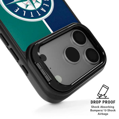MLB Seattle Mariners Split iPhone 17 Pro Max Kickstand Case