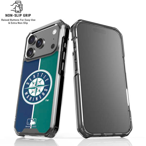 MLB Seattle Mariners Split iPhone 18 Pro Clear Case