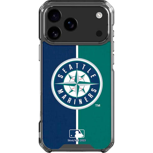 MLB Seattle Mariners Split iPhone 18 Pro Max Clear Case