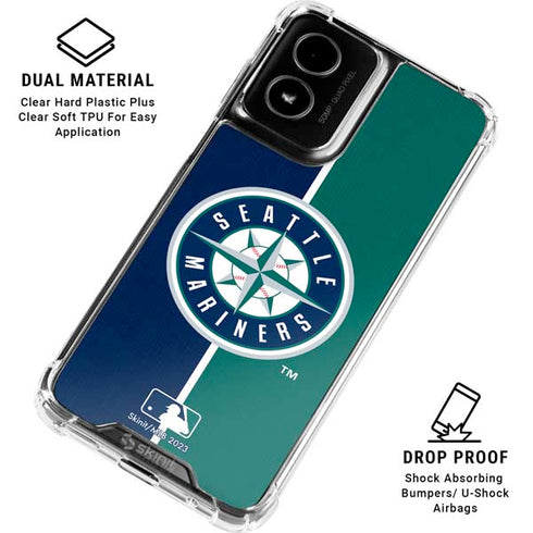 MLB Seattle Mariners Split Moto G Power 5G (2024) Clear Case