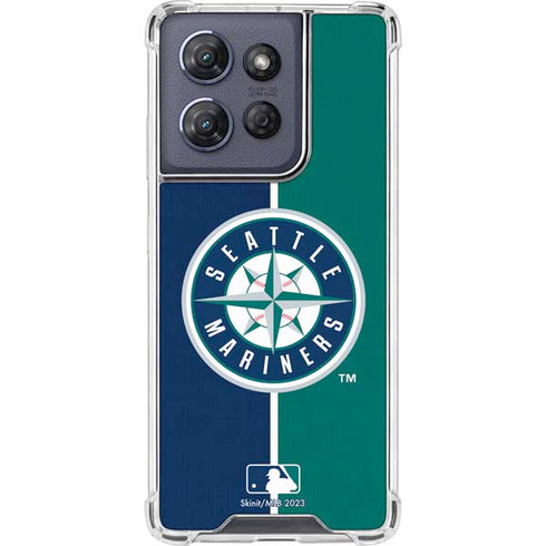 MLB Seattle Mariners Split Moto G Stylus 5G (2025) Clear Case