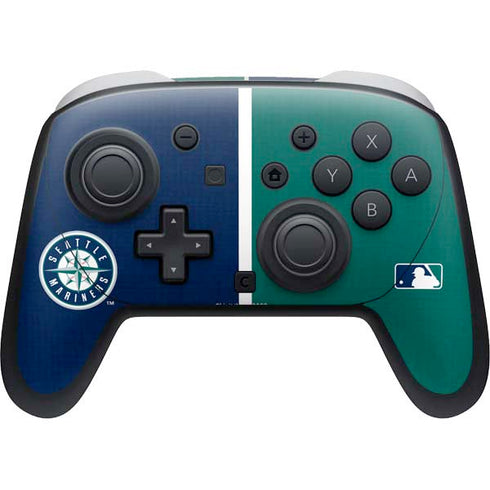 MLB Seattle Mariners Split Nintendo Switch 2 (2025) Pro Controller Skin