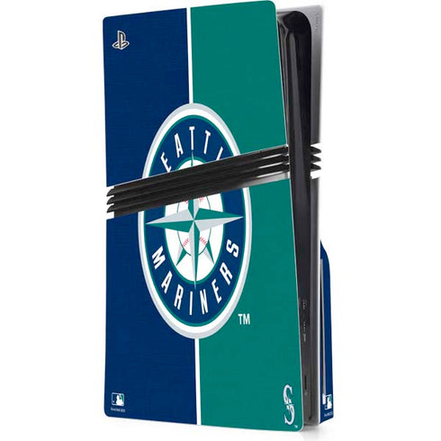 MLB Seattle Mariners Split PS5 Pro Disk Console Skin