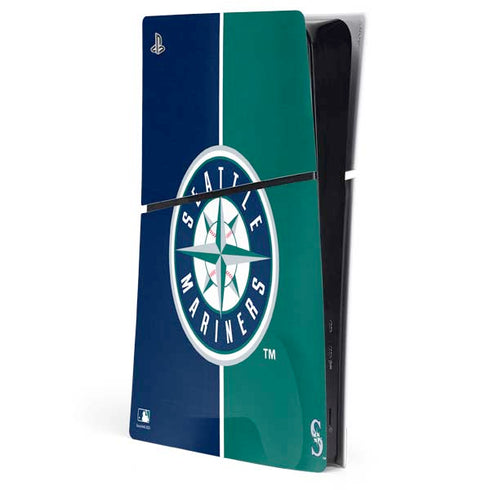MLB Seattle Mariners Split PS5 Slim Digital Edition Console Skin