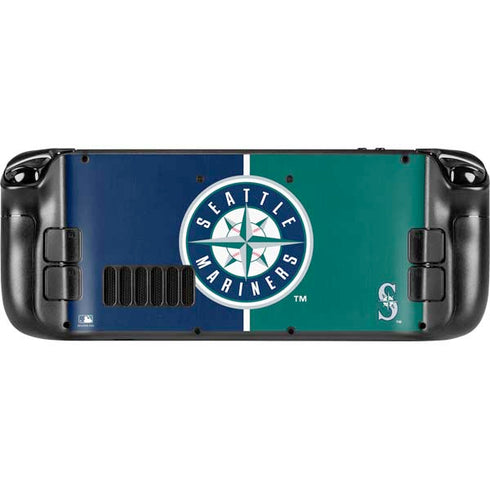 MLB Seattle Mariners Split Steam Deck Handheld Gaming Computer OLED Skin