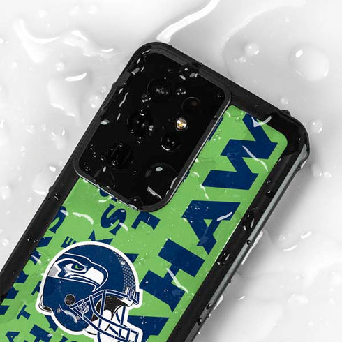 NFL Seattle Seahawks - Blast Green Galaxy S24 Ultra Waterproof Case