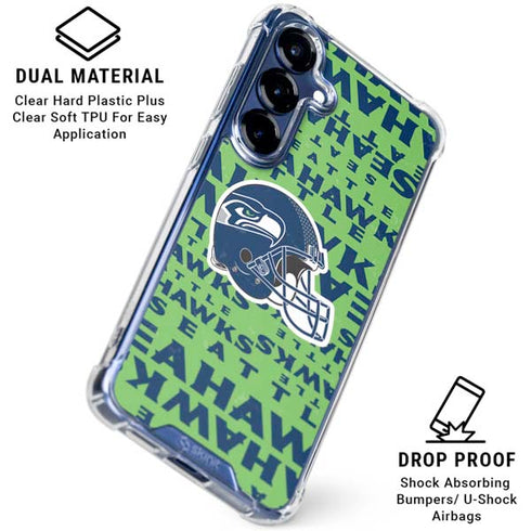 NFL Seattle Seahawks - Blast Green Galaxy S25 Plus Clear Case