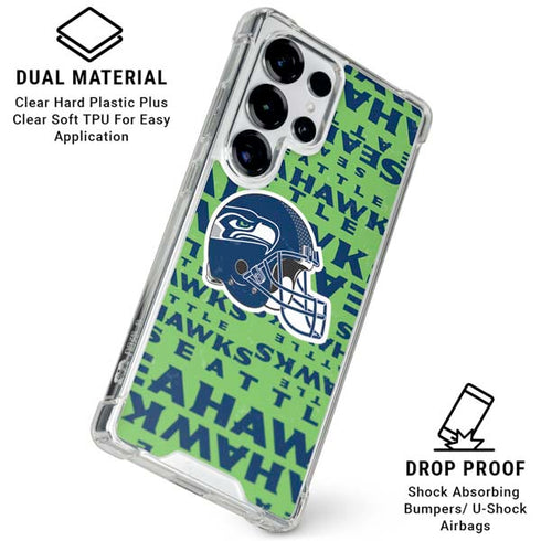 NFL Seattle Seahawks - Blast Green Galaxy S25 Ultra Clear Case