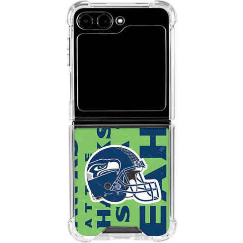 NFL Seattle Seahawks - Blast Green Galaxy Z Flip6 Clear Case