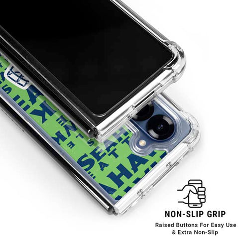 NFL Seattle Seahawks - Blast Green Galaxy Z Fold6 Clear Case
