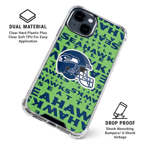 NFL Seattle Seahawks - Blast Green iPhone 15 Clear Case