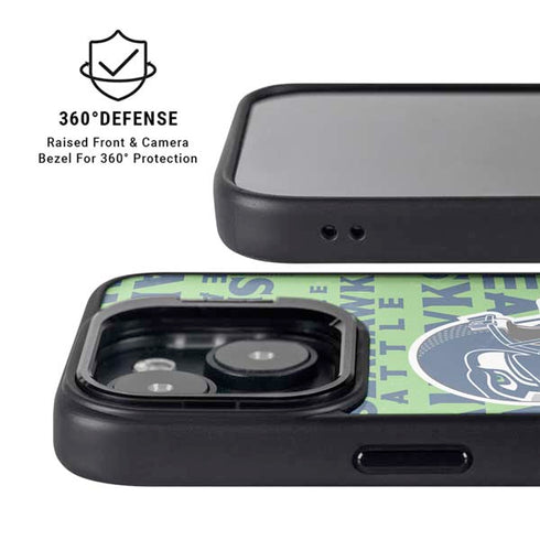NFL Seattle Seahawks - Blast Green iPhone 15 Kickstand Case