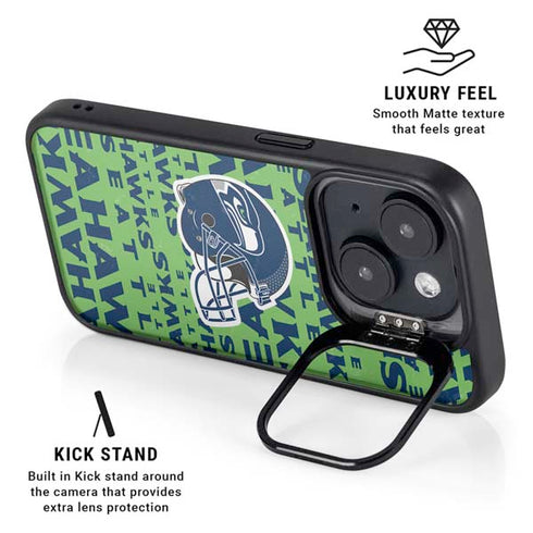 NFL Seattle Seahawks - Blast Green iPhone 15 Plus Kickstand Case