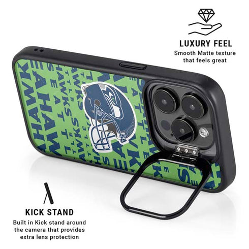 NFL Seattle Seahawks - Blast Green iPhone 15 Pro Max Kickstand Case