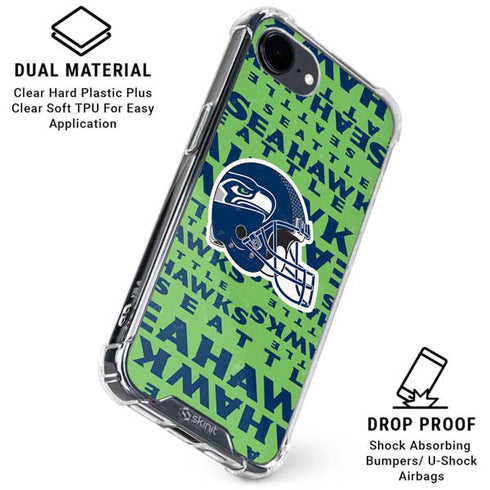 NFL Seattle Seahawks - Blast Green iPhone 16e Clear Case