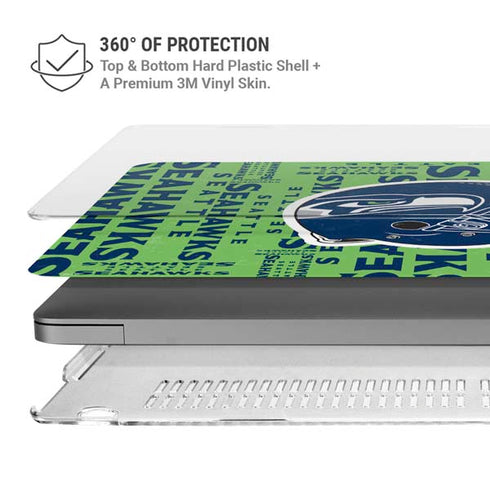 NFL Seattle Seahawks - Blast Green MacBook Pro 14in (2021-24) Case plus Skin