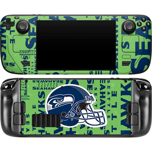 NFL Seattle Seahawks - Blast Green Steam Deck Handheld Gaming Computer OLED Skin