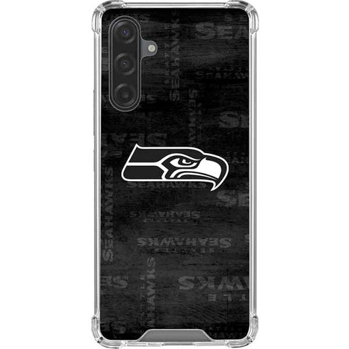 NFL Seattle Seahawks Black & White Galaxy A17 Clear Case