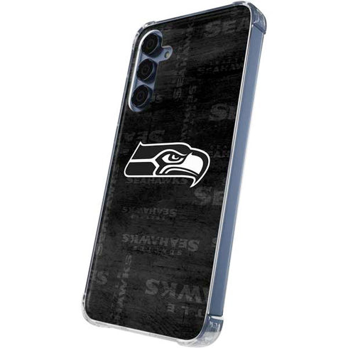 NFL Seattle Seahawks Black & White Galaxy A35 5G Clear Case