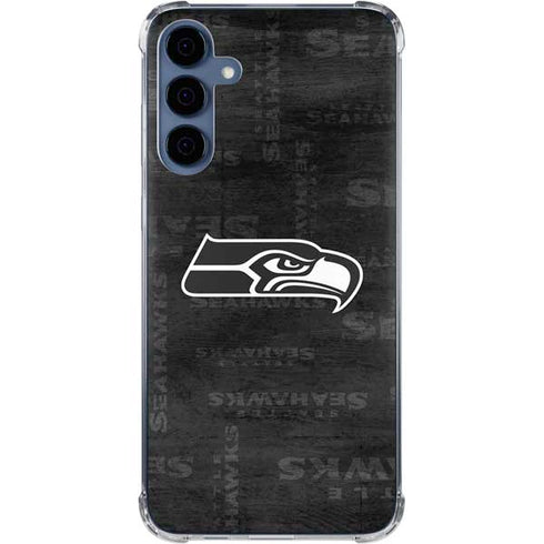 NFL Seattle Seahawks Black & White Galaxy A55 5G Clear Case
