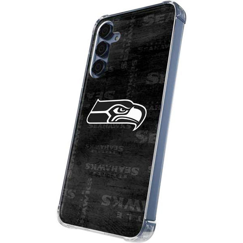 NFL Seattle Seahawks Black & White Galaxy A55 5G Clear Case