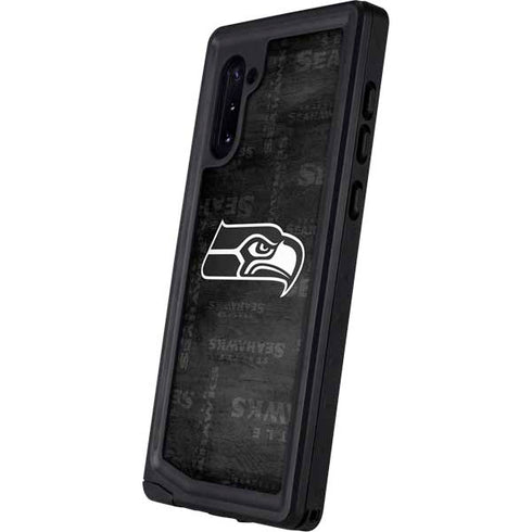 NFL Seattle Seahawks Black & White Galaxy Note 10 Waterproof Case