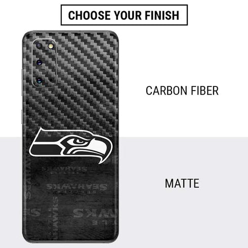 NFL Seattle Seahawks Black & White Galaxy S20 Skin