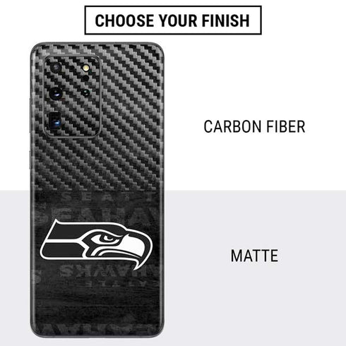 NFL Seattle Seahawks Black & White Galaxy S20 Ultra 5G Skin