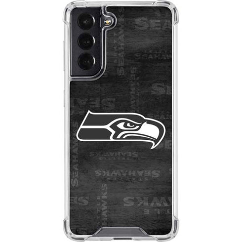 NFL Seattle Seahawks Black & White Galaxy S22 Clear Case