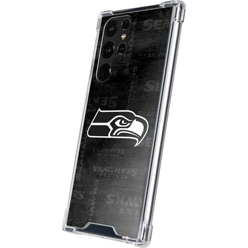 NFL Seattle Seahawks Black & White Galaxy S23 Ultra Clear Case