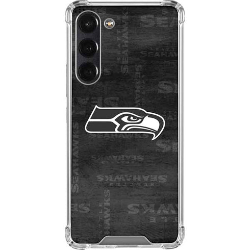 NFL Seattle Seahawks Black & White Galaxy S24 FE Clear Case