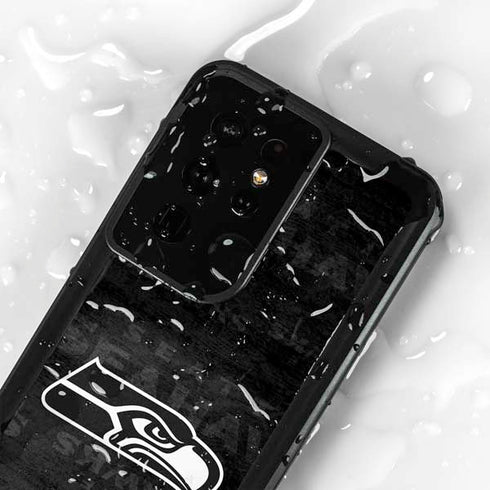 NFL Seattle Seahawks Black & White Galaxy S24 Ultra Waterproof Case