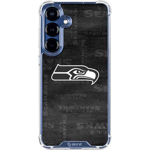 NFL Seattle Seahawks Black & White Galaxy S25 Clear Case