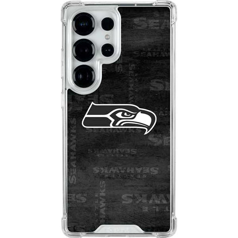 NFL Seattle Seahawks Black & White Galaxy S25 Ultra Clear Case