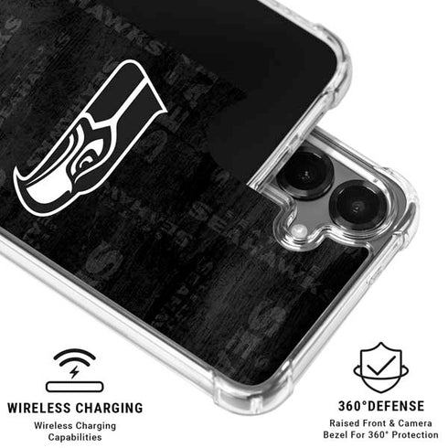 NFL Seattle Seahawks Black & White Galaxy S26 Clear Case
