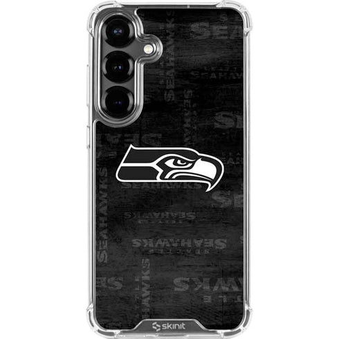NFL Seattle Seahawks Black & White Galaxy S26 Plus Clear Case