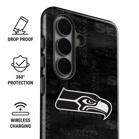NFL Seattle Seahawks Black & White Galaxy S26 Plus Impact Case