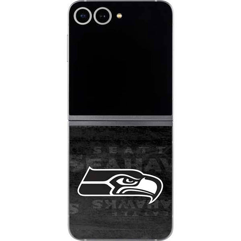 NFL Seattle Seahawks Black & White Galaxy Z Flip6 Skin